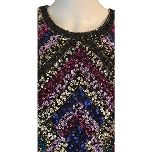NWT Aidan Mattox crew-neck sequin mini dress SZ 12 - Picture 3 of 3